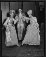 Helen Carlson, Ralph Renner, and Betty Stewart strike a pose in their Constitution Day costumes, Los Angeles, 1935