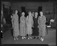 Mrs. Heinze, Mrs. Bryant, Mrs. Kromer, Mrs. Hamer, and Mrs. King of the Friday Morning Club, 1935