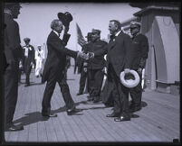 Josephus Daniels, Secretary of the Navy, aboard a Navy ship, Los Angeles County, 1913-1921