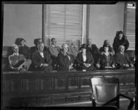 Jury of William Edward Hickman in the courtroom, Los Angeles, 1928