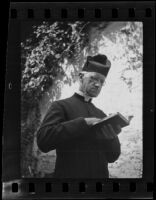 Father Arthur John Hutchinson at Mission San Juan Capistrano, San Juan Capistrano, 1936