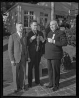 Governor Frank F. Merriam, Lowell Pratt, and Ed Byfield at the California Newspaper Publishers’ Association annual convention, Santa Monica, 1936