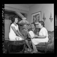 Women's Sunday Breakfast Club members, Marilyn Green, Lois Byrd, Theresa Lindsay and Mildred McKinney, Los Angeles, Calif., 1962