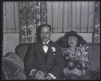 William Jennings Bryan Jr. with his wife, Ellen, on their wedding day, Los Angeles, 1929