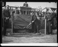 Rev. John J. Cantwell breaks ground at Loyola College, Los Angeles, 1928