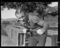 Boxer Ace Hudkins posing, 1927