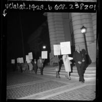 NAACP members picketing city hall in protest over city hiring practices Pasadena, Calif., 1967