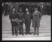 Four members of the Symphonic Band of the Royal Belgian Guards, Los Angeles, 1929