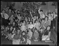 Children at St. Elizabeth’s Day Nursery celebrate Christmas, Los Angeles, 1938