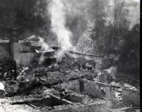 Mt. Lowe Tavern after historic fire, Los Angeles County, 1936