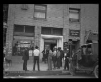 Los Angeles Trust and Saving Bank, Huntington Park Branch, after robbery, Huntington Park, 1921