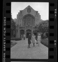 People out front of First United Methodist Church, Pasadena, Calif., 1984