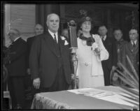 Governor James Rolph and Mrs. Elsie B. McElroy dedicate the Child ...