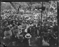 Crowd gathered at the annual midsummer Iowa Picnic in Bixby Park, Long Beach, 1926