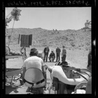 Filming of PBS Theater production for "Waiting for Godot" in Palmdale, Calif., 1977