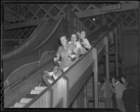 Group of young adults on a slide, Venice (Los Angeles), 1936