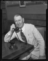 Colonel Frank Knox on the phone, Los Angeles, 1935