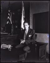 David H. Clark on the stand during murder trial, Los Angeles, 1931