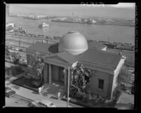 Know Your City No.84 San Pedro Chamber of Commerce building with Port of Los Angeles in background