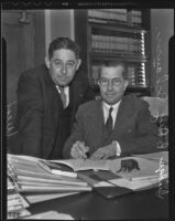 Judge Benjamin Rey Schauer and his pilot instructor Marian West, Los Angeles, 1936