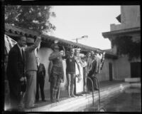 Jimmy Cherry sets aquatic endurance record at Bimini Baths, Los Angeles, 1928