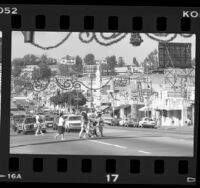 Street scene along Sunset Blvd. in Echo Park section of Los Angeles, Calif., 1988