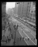 Thousands of union men marching in protest of the Taft-Hartley Act in Los Angeles, Calif., 1947