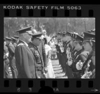 Los Angeles Police Chief Daryl F. Gates inspecting new police officers, 1984