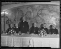 Prelates assembled at reception for Rev. James DeWolf Perry, presiding bishop of the Episcopal Church in the United States, at the Ambassador Hotel, Los Angeles, 1935