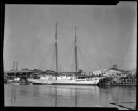 Ship where Captain Walter Wanderwell's body was found, Long Beach, 1932