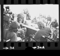 Senator Alan Cranston meeting with American Veterans Movement members in his office in Westwood, Calif., 1974