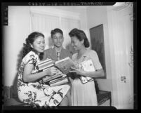 Asian refugees on the way to university in the United States, 1946