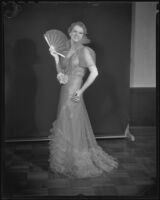 Frances Pyle models a gown at the Times' First Annual Fashion Show, Los Angeles, 1935