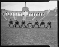 University of Oregon football team at the Coliseum, Los Angeles, 1930s