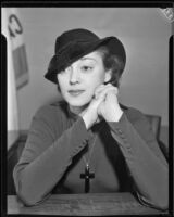 Actress Kathleen Burke in court for a divorce, Los Angeles, 1934