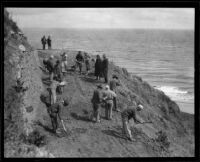 Prisoners conducting roadwork along Malibu Canyon, Malibu, 1921