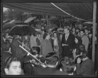 Olvera Street memorial service for Harry Carr, Los Angeles, 1936