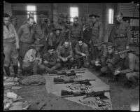 United States National Guard demonstrate clean auto-rifles, Los Angeles, 1935