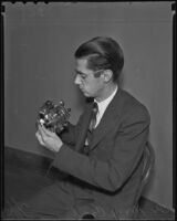 Dr. Harry Crull, astronomer at the Griffith Observatory, Los Angeles, 1935