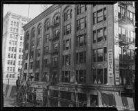 Aftermath of Norton Building fire on Sixth Street and Broadway, Los Angeles, 1935