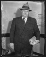 Frederick Hastings Rindge Jr. at court for evading earlier court citations, Los Angeles, 1935