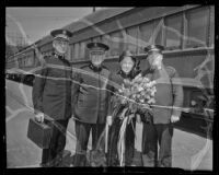 Commander Benjamin Orames, General Edward J. Higgins, Catherine Higgins, and Colonel Arthur Daniel Jackson of the Salvation Army, Los Angeles, 1936