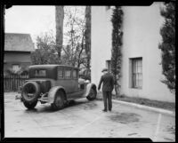 Scottish Rite Cathedral parking lot where Dr. Leonard Siever was murdered, Pasadena, 1933