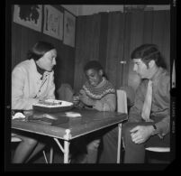 Dr. James Gardner and Doris Oliker working with child, Psychological Center of Los Angeles, Venice, 1970