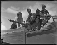 Children atop an aircraft on Army Day at Grand Central Air Terminal, Glendale, 1936