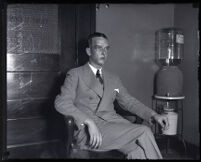 Darby Day Jr. with facial scars left by acid burn, Los Angeles, 1925