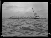 Crane on the breakwater in Los Angeles Harbor, San Pedro (Los Angeles), 1920-193