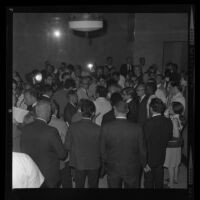 Crowd at hectic City Council meeting, 1967