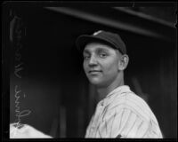 Jackie Warner, third baseman, who played for the Vernon Tigers, 1924-33