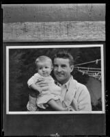 Ralph Emerson, actor, holds his son Frank Barton Emerson, Los Angeles, 1935